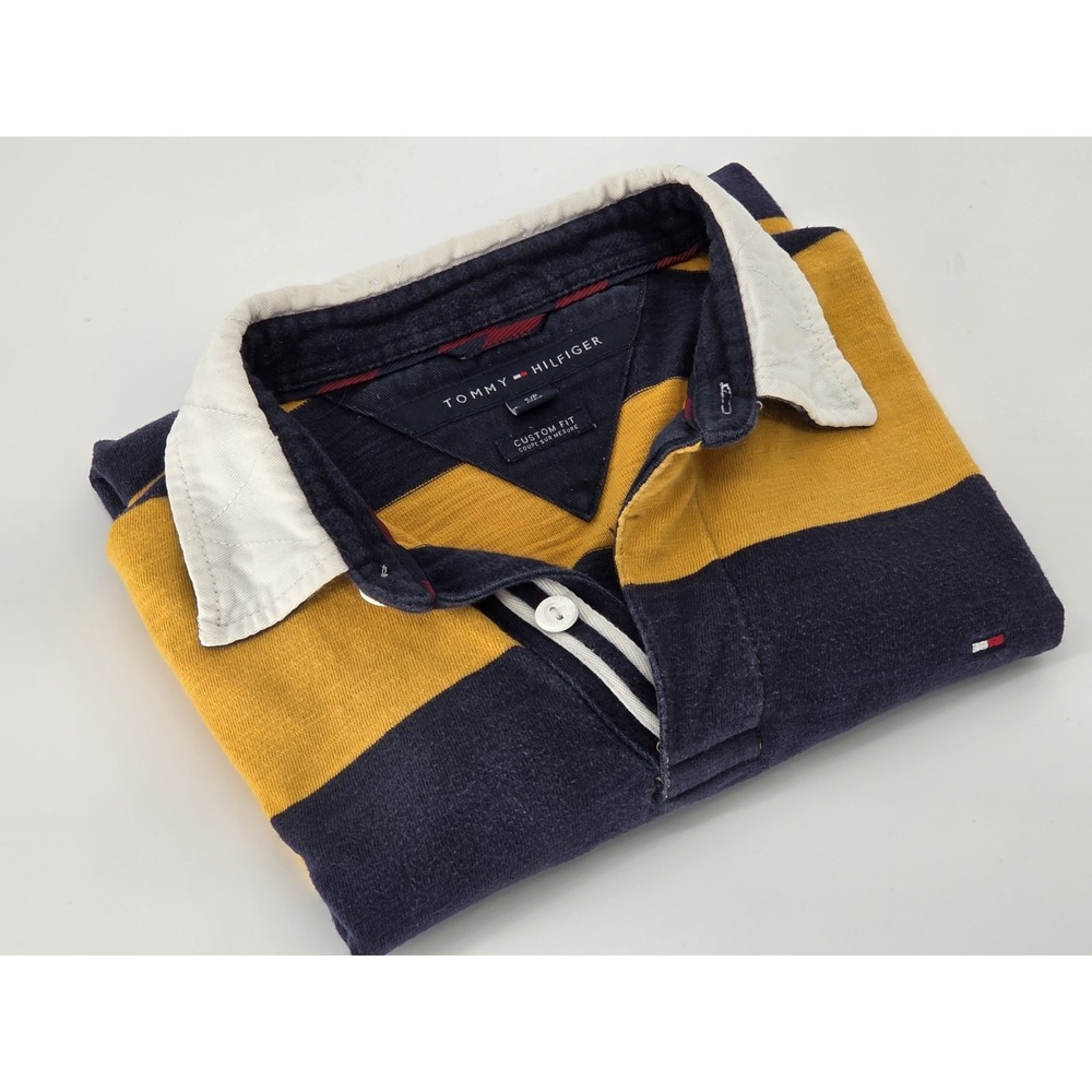 Vintage 90s Y2K Tommy Hilfiger Rugby Polo Shirt Academia Preppy Nautical Size S